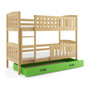Dětská patrová postel KUBUS s úložným prostorem 80x190 cm - borovice Zelená - galerie #1