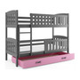 Dětská patrová postel KUBUS s úložným prostorem 80x190 cm - grafit Ružové - galerie #2