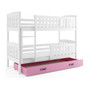 Dětská patrová postel KUBUS s úložným prostorem 80x190 cm - bílá Ružové - galerie #2
