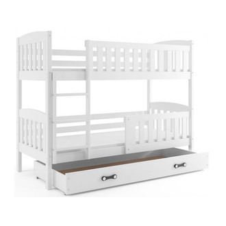Dětská patrová postel KUBUS s úložným prostorem 90x200 cm - bílá