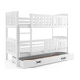 Dětská patrová postel KUBUS s úložným prostorem 90x200 cm - bílá