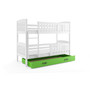 Dětská patrová postel KUBUS s úložným prostorem 90x200 cm - bílá Zelená - galerie #1