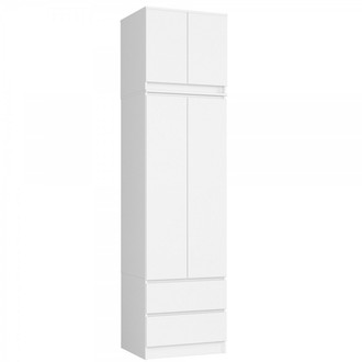 Šatní skříň s nástavbou STAR - bílá