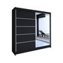 Šatní skříň TALIN III šířka 180 cm - černá