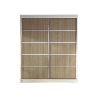 Šatní skříň LINO IV šířka 120 cm - bílá/dub sonoma