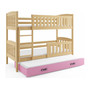 Dětská patrová postel KUBUS s výsuvnou postelí 80x190 cm - borovice Bílá - galerie #3