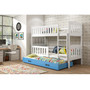 Dětská patrová postel KUBUS s výsuvnou postelí 80x190 cm - bílá Modrá - galerie #3