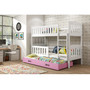 Dětská patrová postel KUBUS s výsuvnou postelí 80x190 cm - bílá Ružové - galerie #2