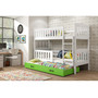 Dětská patrová postel KUBUS s výsuvnou postelí 80x190 cm - bílá Zelená - galerie #1