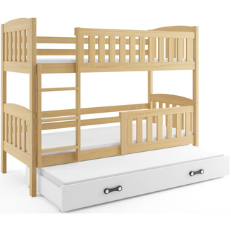 Dětská patrová postel KUBUS s výsuvnou postelí 90x200 cm - borovice
