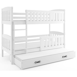 Dětská patrová postel KUBUS s výsuvnou postelí 90x200 cm - bílá