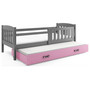 Dětská postel KUBUS s výsuvnou postelí 80x190 cm - grafit Ružové - galerie #2