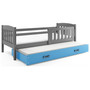 Dětská postel KUBUS s výsuvnou postelí 80x190 cm - grafit Modrá