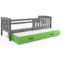 Dětská postel KUBUS s výsuvnou postelí 90x200 cm - grafit Zelená