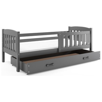 Dětská postel KUBUS s úložným prostorem 80x160 cm - grafit