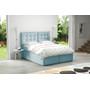 Postel 54 OKLAHOMA 200x200 cm s úložným prostorem Světle modrá