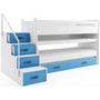 Dětská patrová postel s výsuvnou postelí MAX I 80x200 cm - bílá Modrá - galerie #3