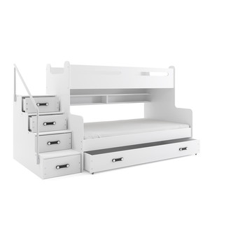 Dětská patrová postel MAX III s úložným prostorem 80x200 cm - bílá