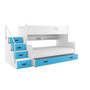 Dětská patrová postel MAX III s úložným prostorem 80x200 cm - bílá Modrá - galerie #3
