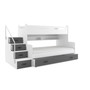 Dětská patrová postel MAX III s úložným prostorem 80x200 cm - bílá Šedá