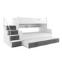 Dětská patrová postel MAX III s výsuvnou postelí 80x200 cm - bílá Bílá - galerie #4