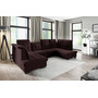 Rozkládací rohová sedací souprava 159U STEVE Tmavě Hnědá