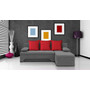 Rozkládací rohová sedačka VALERIE Šedá Červená