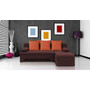 Rozkládací rohová sedačka VALERIE Tmavě hnědá Oranžová