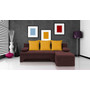 Rozkládací rohová sedačka VALERIE Tmavě hnědá Žlutá