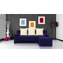 Rozkládací rohová sedačka VALERIE Tmavě modrá Bílá