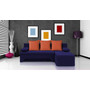 Rozkládací rohová sedačka VALERIE Tmavě modrá Oranžová