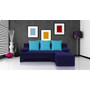 Rozkládací rohová sedačka VALERIE Tmavě modrá Světle modrá
