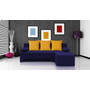 Rozkládací rohová sedačka VALERIE Tmavě modrá Žlutá