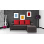 Rozkládací rohová sedačka VALERIE Tmavě šedá Červená
