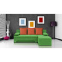 Rozkládací rohová sedačka VALERIE Zelená Oranžová