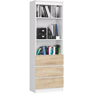 Regál R60 3SZ 2P-bílá/dub sonoma