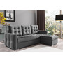 Rozkládací rohová sedací souprava 103 MATTHEW Pravá Tmavě šedá