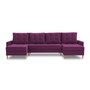 Rohová rozkládací sedací souprava LENA U Fialová