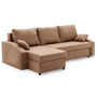 Rohová rozkládací sedací souprava HEWLET PLUS Hnědá - galerie #7