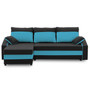 Rohová rozkládací sedací souprava HEWLET PLUS color Černá + Tmavě modrá - galerie #9