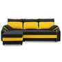 Rohová rozkládací sedací souprava HEWLET PLUS color Černá + žlutá - galerie #7