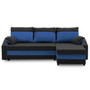 Rohová rozkládací sedací souprava HEWLET PLUS color Černá + Tmavě modrá - galerie #4