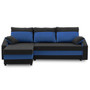 Rohová rozkládací sedací souprava HEWLET PLUS color Černá + světle modrá - galerie #3