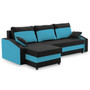 Rohová rozkládací sedací souprava HEWLET PLUS color Černá + Tmavě modrá - galerie #11