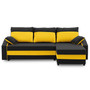 Rohová rozkládací sedací souprava HEWLET PLUS color Černá + žlutá
