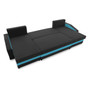 Velká rozkládací sedací souprava SPARTA PLUS color Černá + světle modrá - galerie #7