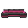 Velká rozkládací sedací souprava SPARTA PLUS color Černá + růžová - galerie #3