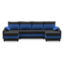Velká rozkládací sedací souprava SPARTA PLUS color Černá + tmavě modrá - galerie #2