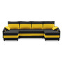 Velká rozkládací sedací souprava SPARTA PLUS color Černá + žlutá