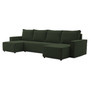 Rohová rozkládací sedací souprava LUCCA U Lahvová zelená - galerie #2
